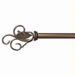 Brass Leaf Finial Rod, Curtain, Drapery or Wall Hanging Dowel