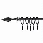 Black Final Rod Wth Clips Curtain, Drapery or Wall Hanging Dowel
