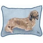 SALE Pedigree Long Haired Dachshund Tapestry Throw Pillow