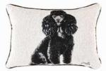 Pedigree Black Poodle Tapestry Throw Pillow