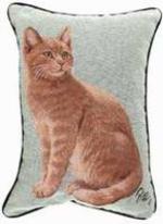 SALE Orange Tabby Cat Tapestry Throw Pillow