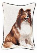 SALE Pedigree Sheltie Tapestry Throw Pillow