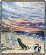 A Day At The Beach Tapestry Throw
