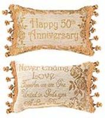   IN STOCK NEW 50th Anniversary Reversible Tapestry Word Pillow