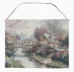  SALE Thomas Kinkade Lamplight Bridge Tapestry Wall Hanging