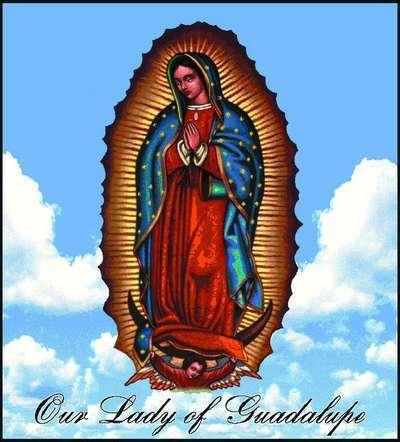 Our Lady of Guadalupe, woven Blessed Mother cotton furiture throws