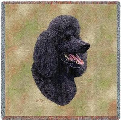 Black Poodle Tapestry Afghan Throw ~ Linda Picken 
