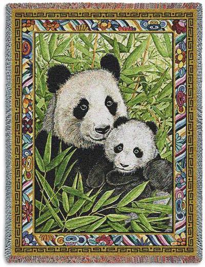 70x53 BLACK BEAR & Cubs Wildllife Nature Tapestry Afghan Throw Blanket 