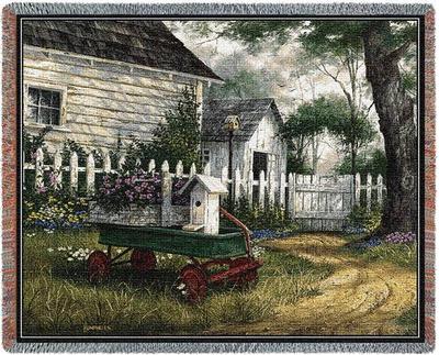 70x53 AMERICANA Country Tapestry Afghan Throw Blanket 