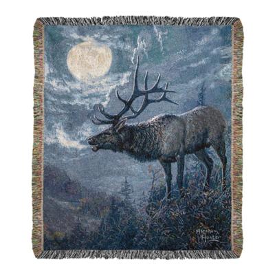超人気 Elk Blanket Throw Woven Lodge 毛布、ブランケット 