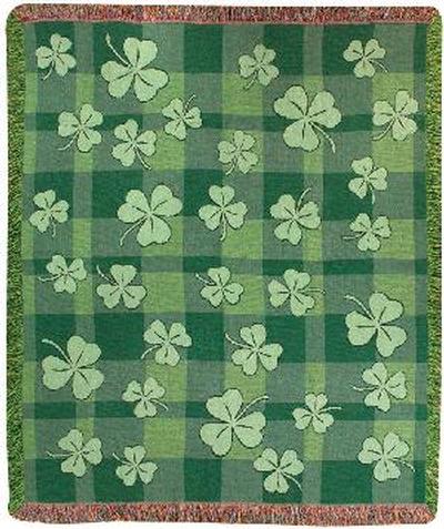 48x68 IRISH BLESSING Ireland Shamrock Clover Tapestry Afghan Throw Blanket 