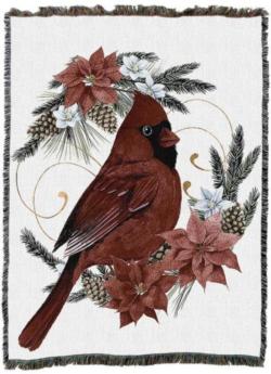 Cardinal - Christmas Cardinal Tapestry Throw
