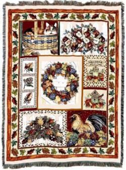 Fall Patchwork Tapestry Throw