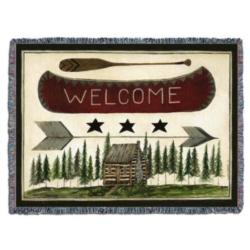 Welcome Cabin Tapestry Throw