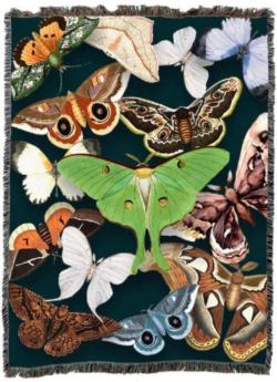 Moth Emerald Tapestry Throw