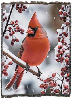 Cardinal Winter 1 Tapestry Throw