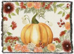 Water Color Pumpkin Tapestry Throw
