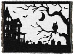 Haunted House Tapestry Throw