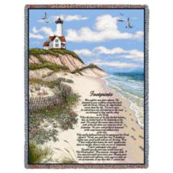 Footprints In The Sand Tapestry Throw