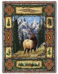Elk Lodge Tapestry Throw