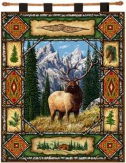 Elk Lodge Tapestry Wall Hanging