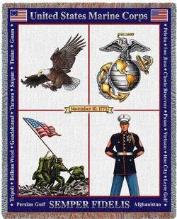 USMC Marine Tapestry Throws