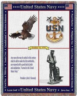 US Naval Memorial Tapestry Throw