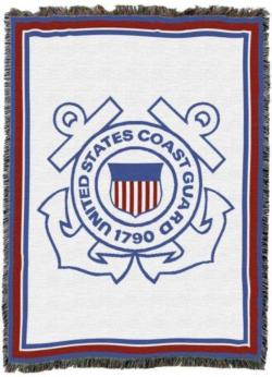 Coast Guard Emblem Tapestry Throw