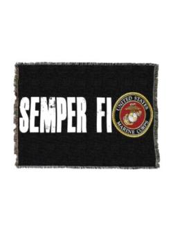Marine Corps Semper Fidelis  Tapestry Throw Style 1