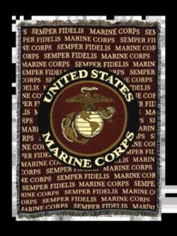 Marine Corps Semper Fidelis  Tapestry Throw Style 2