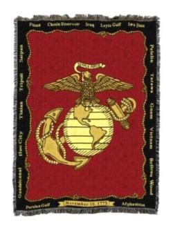 Marine Corps Emblem Tapestry Throw 