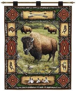 Buffalo Lodge Tapestry Wall Hanging