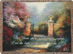 Victorian Garden with Verse Tapestry Throw