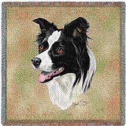 Border Collie Lap Square Tapestry Throw