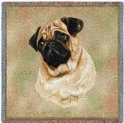 Pug Lap Square Tapestry Throw