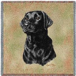 Black Lab Lap Square Tapestry Throw