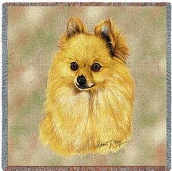 Pomeranian Lap Square Tapestry Throw