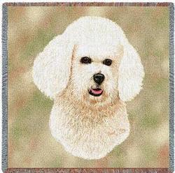 Bichon Frise Lap Square Tapestry Throw