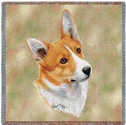 Corgi Lap Square Tapestry Throw