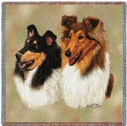 Collies Lap Square Tapestry Throw