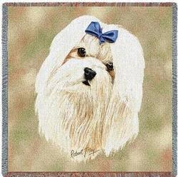 Maltese Lap Square Tapestry Throw