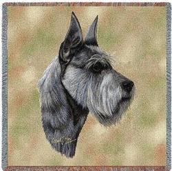 Schnauzer Lap Square Tapestry Throw