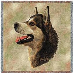 Alaskan Malamute Lap Square Tapestry Throw