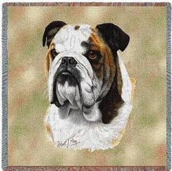 Bulldog Lap Square Tapestry Throw