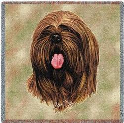 Lhasa Apso Lap Square Tapestry Throw