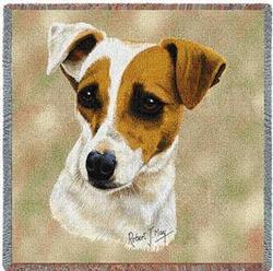 Jack Russell Lap Square Tapestry Throw
