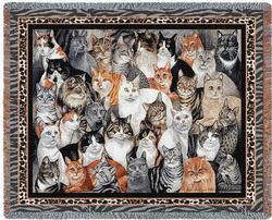 Purrfect Cats Tapestry Throw