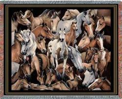 Stampede Wild Horse Tapestry Throw