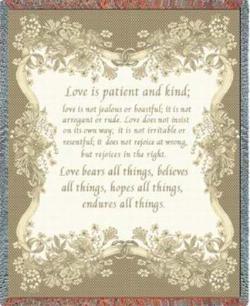 Love is Patient Tapestry Throw