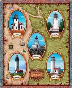 Lighthouses of Northwest Lighthouse Tapestry Throw
